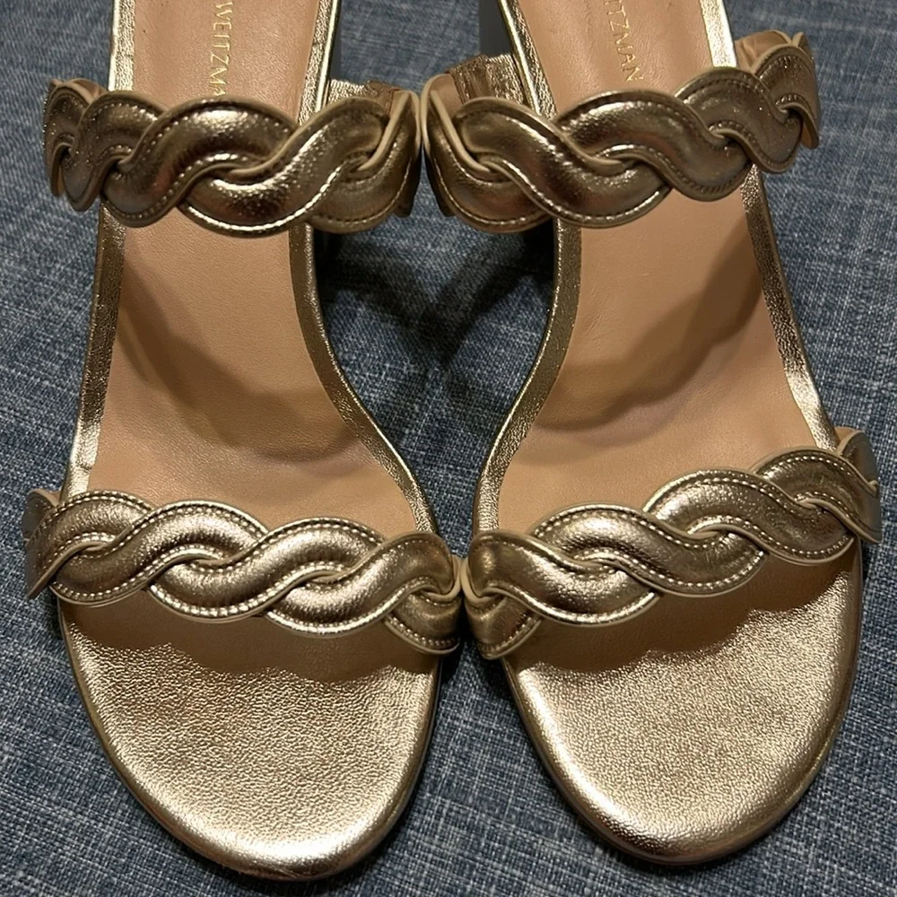 Stuart Weitzman, Twistie 75 Block Heel Slide Sandal, US 7, NWOT